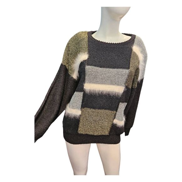 Kae Yoshida Sweaters - Kae Yoshida Colorblock Sweater Large Vintage 80's